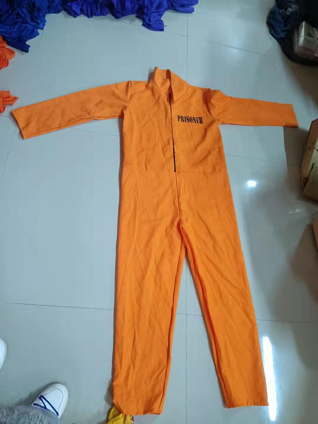 Orange Jail Jumpsuit Costume Prisoner Halloween Cosplay for Adults - CrazeCosplay