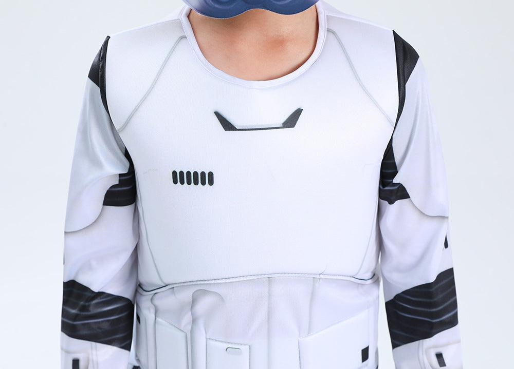 Kids White Stormtrooper Costume SW Stormtrooper Halloween Cosplay Jumpsuit