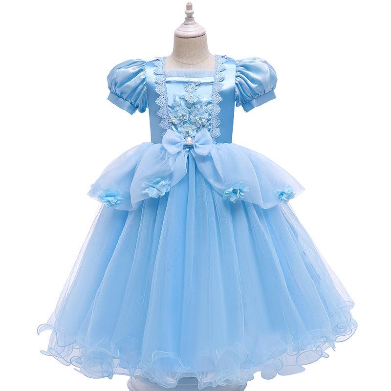 Cinderella Princess skirt children's short sleeve shawl skirt children's Birthday wedding dress cos evening dress Christmas