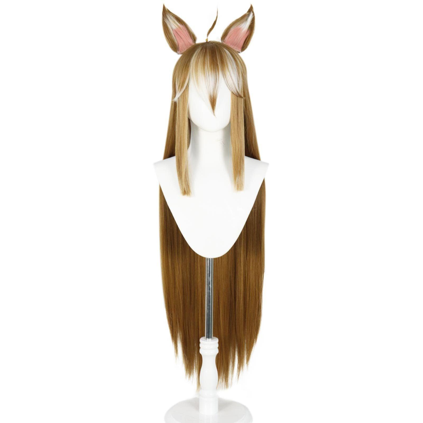 Genshin Impact Miss Hina Cosplay Wig With Ear Gorou Sexual Transformation Cosplay - CrazeCosplay