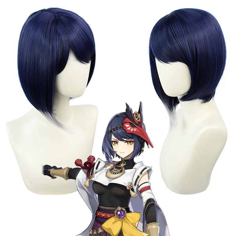 Genshin Impact Kujou Sara Blue Cosplay Wig - CrazeCosplay