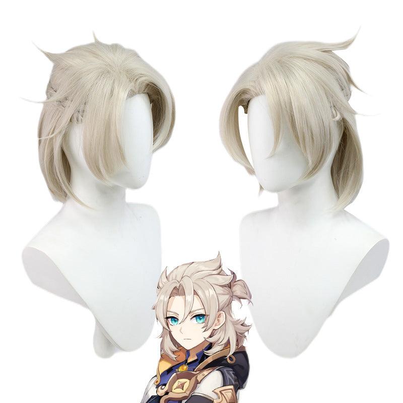 Genshin Impact Albedo Wig Short Blonde Fluffy Cosplay Wig - CrazeCosplay