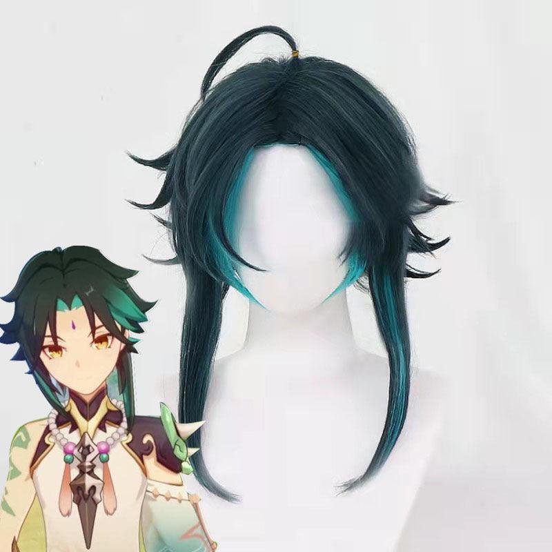 Genshin Impact Xiao Green Short Cosplay Wig - CrazeCosplay