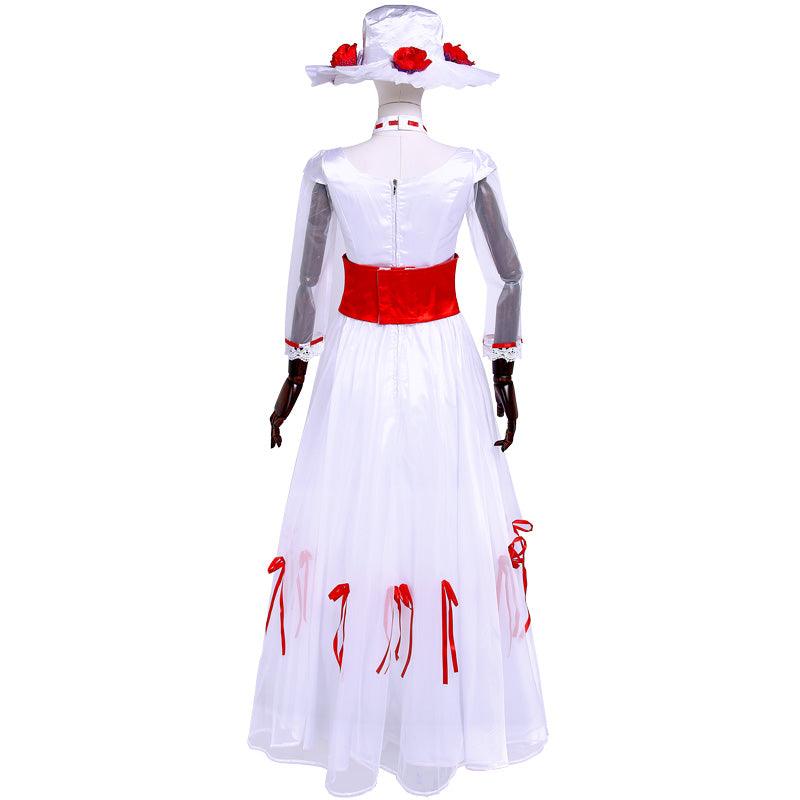 Mary Poppins White Dress Cosplay Costume - CrazeCosplay