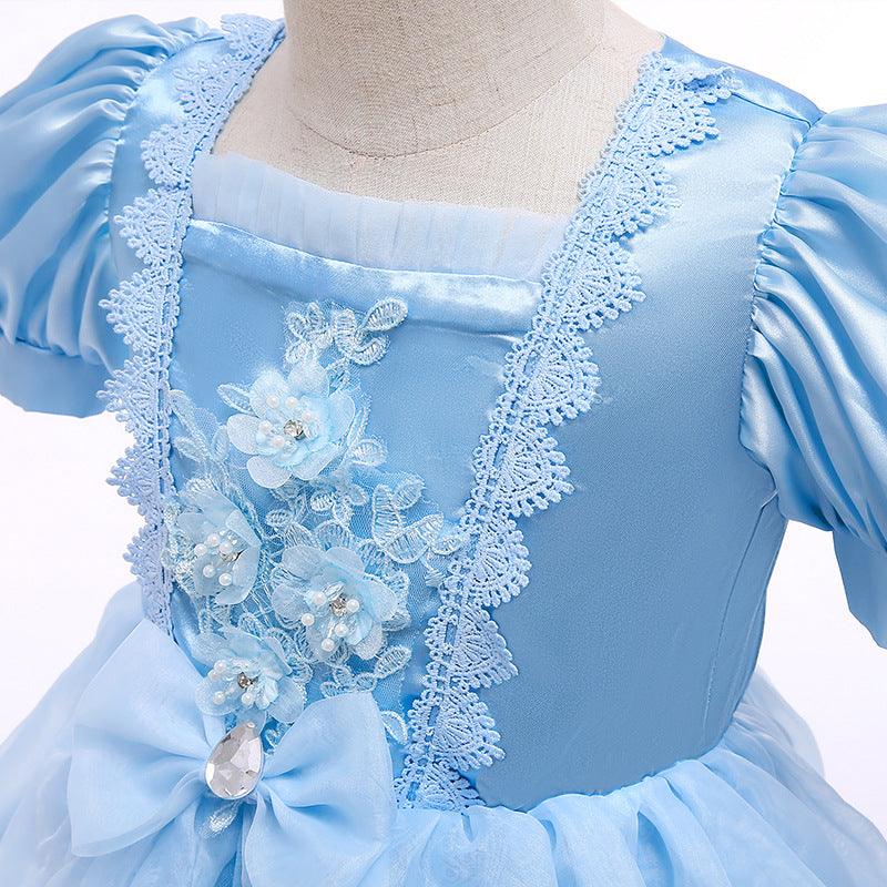 Cinderella Princess skirt children's short sleeve shawl skirt children's Birthday wedding dress cos evening dress Christmas