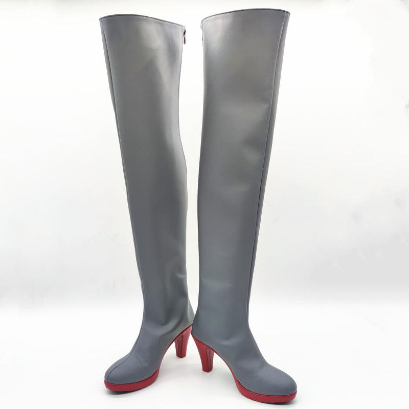 Akudama Drive Doctor Isha Black Shoes Cosplay Boots - CrazeCosplay