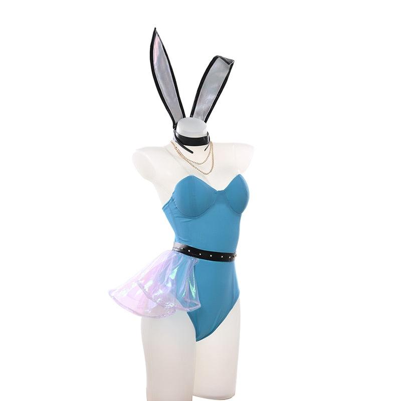 Seraphine Cosplay Bunny Girl Sexy Costumes Game LOL KDA Anime Figure Cosplay Costume Catsuit Party Halloween Girls Dress suit corset - CrazeCosplay