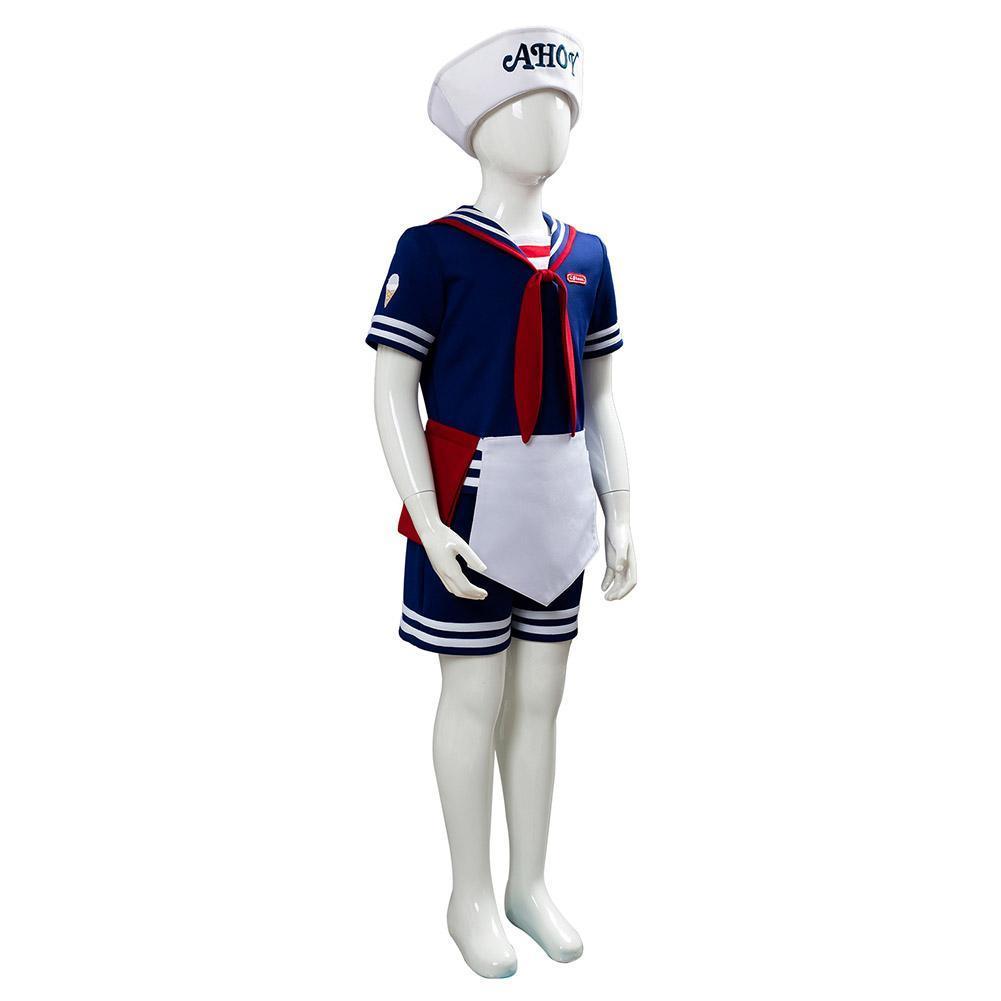 Stranger Things 3 Scoops Ahoy Steve Harrington Cosplay Costume For Kid - CrazeCosplay