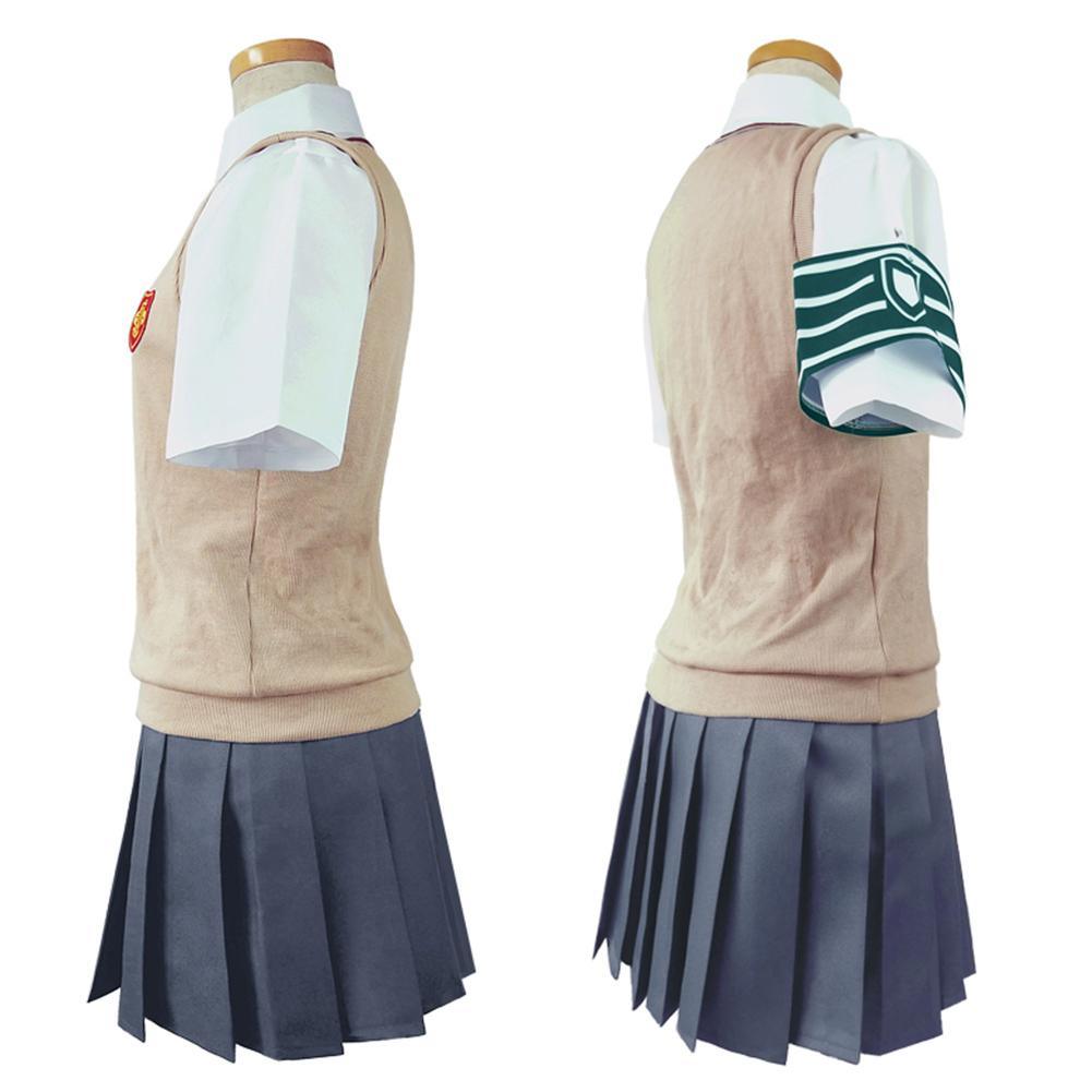 Anime A Certain Scientific Railgun Misaka Mikoto Shirai Kuroko School Uniform Top Skirt Outfit Halloween Carnival Costume Cosplay Costume - CrazeCosplay