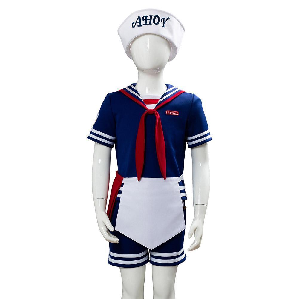 Stranger Things 3 Scoops Ahoy Steve Harrington Cosplay Costume For Kid - CrazeCosplay