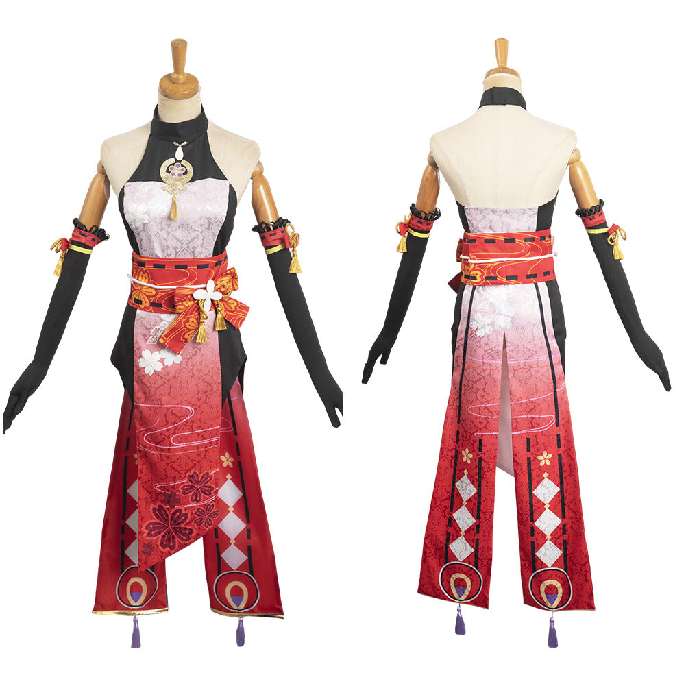 Genshin Impact Yae Miko Women Red Cheongsam Halloween Cosplay Costume