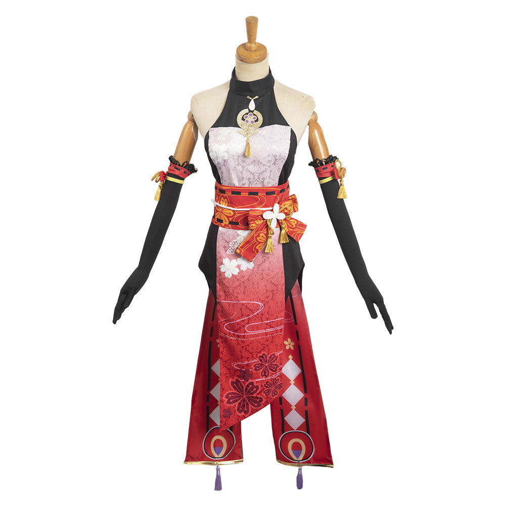 Yae Miko Women Red Cheongsam Halloween Cosplay Costume