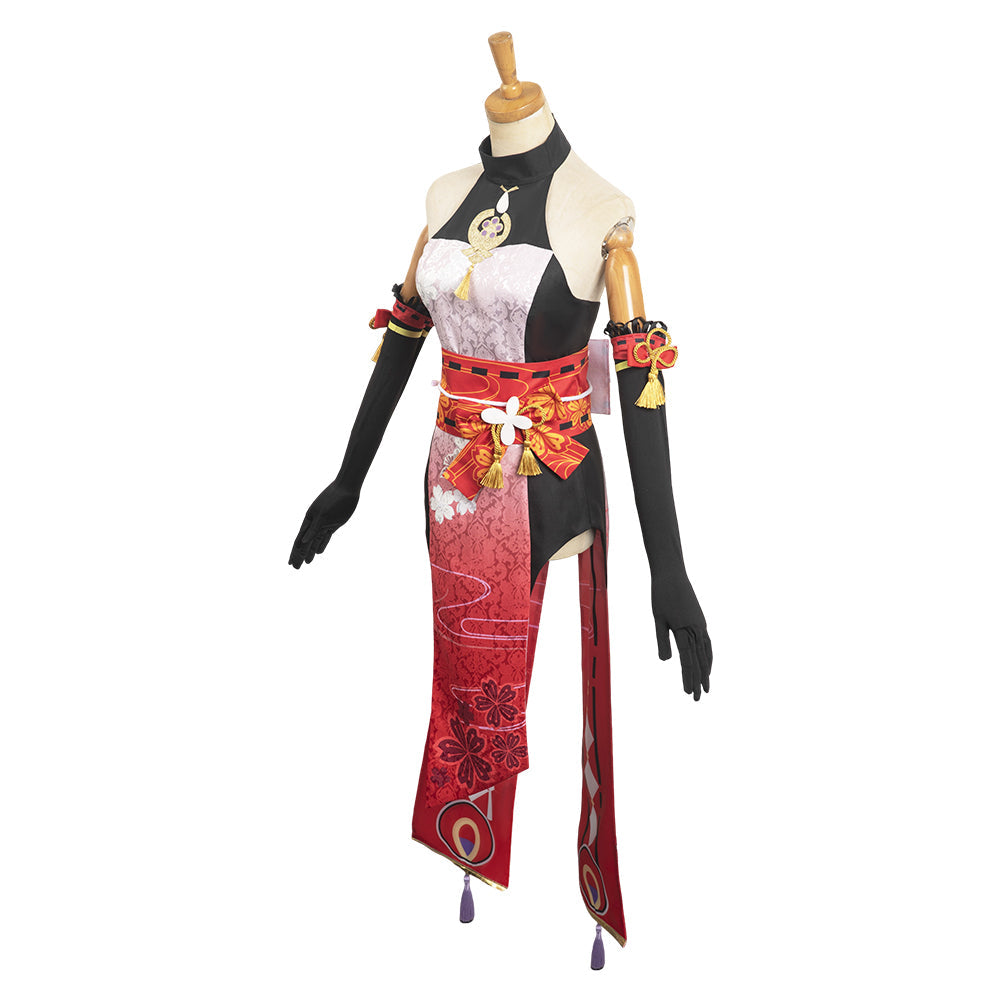 Yae Miko Women Red Cheongsam Halloween Cosplay Costume