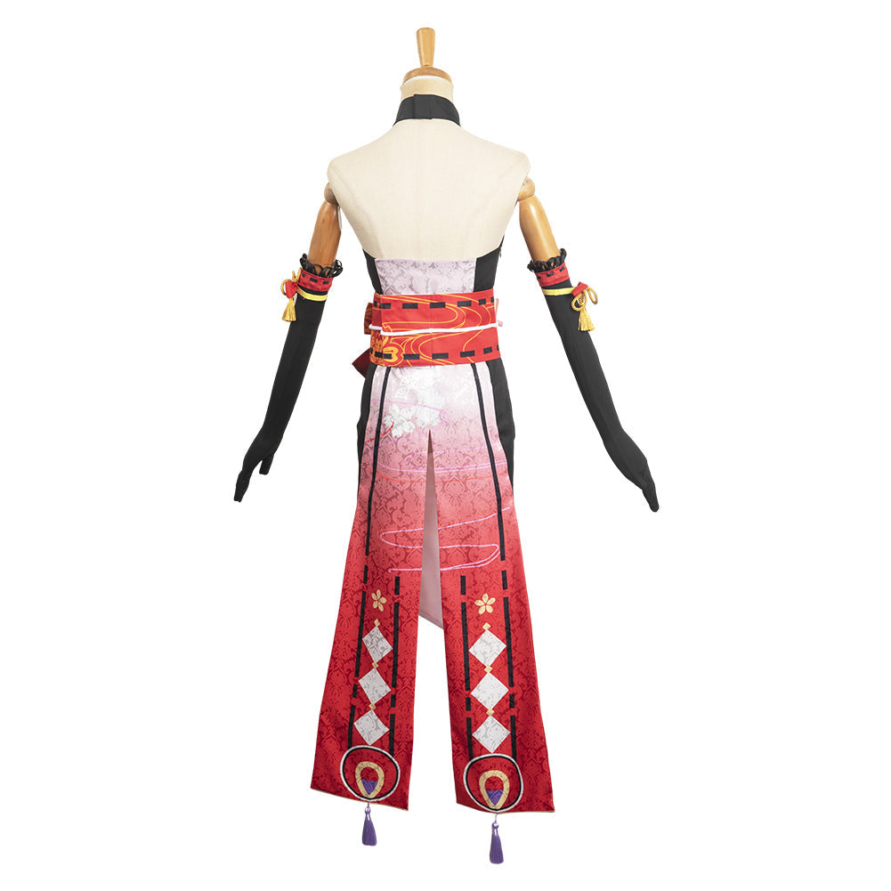 Yae Miko Women Red Cheongsam Halloween Cosplay Costume