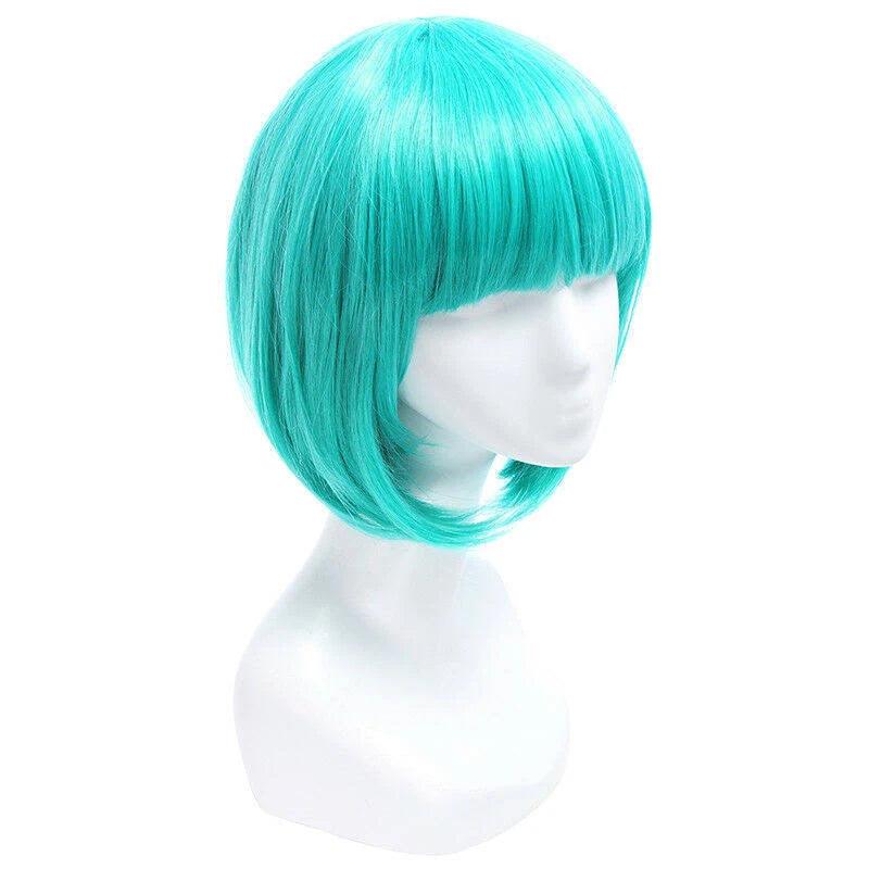 Dragon Ball Bulma Cosplay Wig Green Short Bob Hair - CrazeCosplay