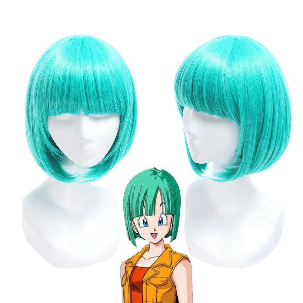 Dragon Ball Bulma Cosplay Wig Green Short Bob Hair - CrazeCosplay