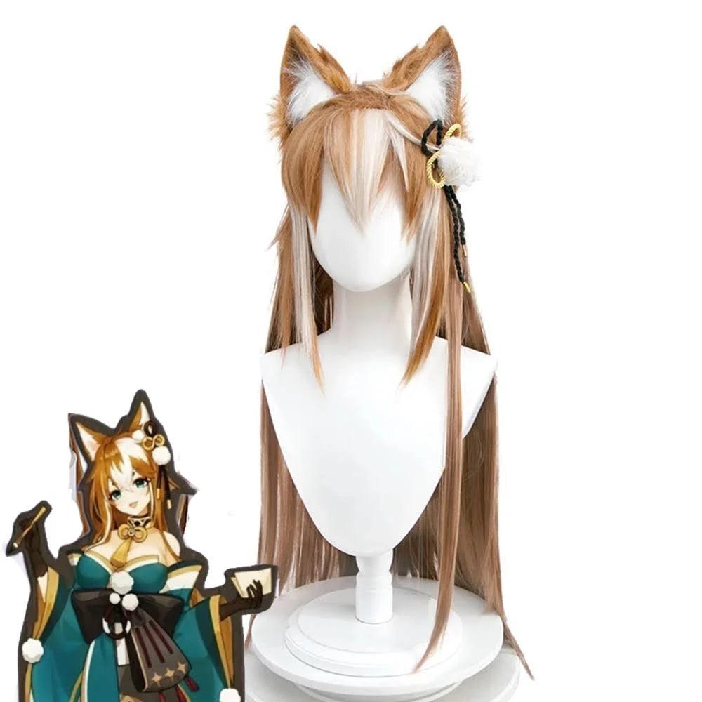 Genshin Impact Miss Hina Cosplay Wig Female Gorou Long Hair - CrazeCosplay