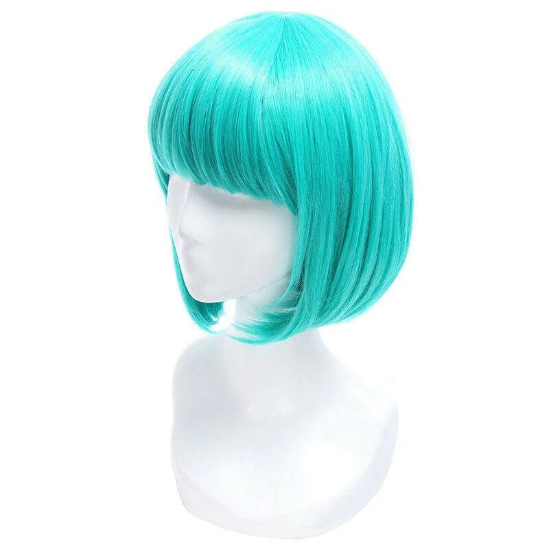 Dragon Ball Bulma Cosplay Wig Green Short Bob Hair - CrazeCosplay